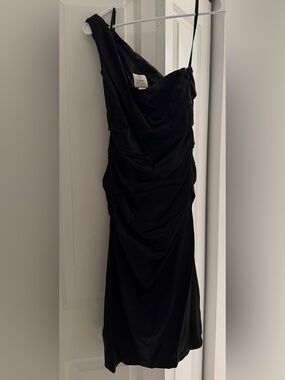 Suzi Chin Black Draped Maxi Dress